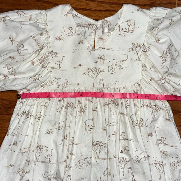 Rylee + Cru Girls Jolene Linen Blend Safari Toile Dress Size 6-7Y - Picture 12 of 13